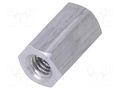 Screwed spacer sleeve; 12mm; Int.thread: M4; hexagonal; aluminium DREMEC TFF-M4X12/DR136
