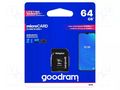 Memory card; microSDXC; R: 100MB/s; W: 10MB/s; Class 10 UHS U1 GOODRAM M1AA-0640R12