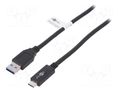 Cable; USB 3.1; USB A plug,USB C plug; 1m; black; 10Gbps Goobay USB.C-A/G2-1.0BK