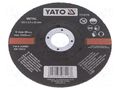 Cutting wheel; Ø: 125mm; Øhole: 22mm; Disc thick: 2.5mm; prominent YATO YT-6116