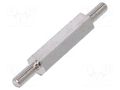 Screwed spacer sleeve; 20mm; Ext.thread: M3; hexagonal; brass DREMEC TMM-M3X20/DR414