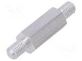 Screwed spacer sleeve; 18mm; Ext.thread: M5; hexagonal; aluminium DREMEC TMM-M5X18/DR438