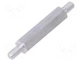 Screwed spacer sleeve; 30mm; Ext.thread: M4; hexagonal; aluminium DREMEC TMM-M4X30/DR436
