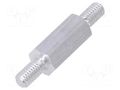 Screwed spacer sleeve; 15mm; Ext.thread: M4; hexagonal; aluminium DREMEC TMM-M4X15/DR436