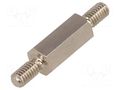 Screwed spacer sleeve; 15mm; Ext.thread: M4; hexagonal; brass DREMEC TMM-M4X15/DR416