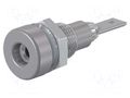 Connector: 2mm banana; socket; 10A; 23mm; grey; soldered,on panel STÄUBLI LB-I2R-28