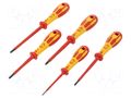 Kit: screwdrivers; insulated; Pozidriv®,slot; 1kVAC; 5pcs. C.K CK-T49183D