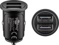 Dual-USB Car Charger (24 W), 1 pc. in polybag, black - vehicle charging adapter with 2x USB ports (24 W), black 71897