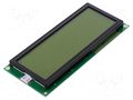 Display: LCD; alphanumeric; STN Positive; 20x4; yellow-green; LED RAYSTAR OPTRONICS RC2004C-YHY-JSX