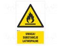 Safety sign; warning; self-adhesive folie; W: 200mm; H: 300mm ANRO IW/021/1/C1/F