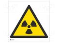 Safety sign; warning; self-adhesive folie; W: 200mm; H: 200mm ANRO IW/003/C/F