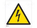 Safety sign; warning; self-adhesive folie; W: 200mm; H: 200mm ANRO IW/012/C/F
