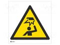 Safety sign; warning; self-adhesive folie; W: 200mm; H: 200mm ANRO IW/020/C/F