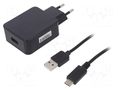 Power supply: switching; mains,plug-in; 5VDC; 3A; 15W; Out: USB C POS POS05300A-USB-C