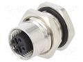 Connector: M12; socket; PIN: 4; female; 125V; vertical; IPX7; THT ATTEND 216A-04FSF