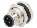 Connector: M12; socket; PIN: 5; male; 125V; vertical; IPX7; THT; 5A ATTEND 216A-05MSF