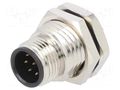 Connector: M12; socket; PIN: 8; male; 125V; vertical; IPX7; THT; 5A ATTEND 216A-08MSF