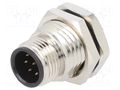 Connector: M12; socket; PIN: 8; male; 125V; vertical; IPX7; THT; 5A ATTEND 216A-08MSF