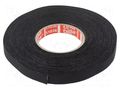 Tape: textile; W: 9mm; L: 25m; Thk: 0.26mm; Automotive; acrylic; black TESA TESA-51036-09/25