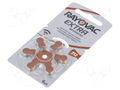 Battery: zinc air (ZnO2); AC312,coin,R36; 1.4V; 180mAh; 6pcs. RAYOVAC BAT-HA312