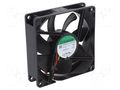 Fan: DC; axial; 24VDC; 92x92x25mm; 87.5m3/h; 34dBA; slide; 3.81mmH2O SUNON EF92252S1-G99