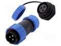 Connector: circular; male + female; PIN: 3; 500V; 3A; IP67 CONNFLY DS1110-26-03BU8A