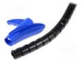Spiral wrapping; ØBundle : 25mm; polypropylene; black; L: 2m HELLERMANNTYTON HWPP-25MM-PP-BK-K1