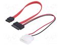 Cable: mains SATA; Molex male,SATA female,Slim SATA female AKYGA AK-CA-45