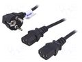 Cable; 3x0.5mm2; PVC; 1.15m; black; 10A; 250V; Core: CCA AKYGA AK-PC-04A