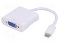 Adapter; USB 3.1; D-Sub 15pin HD socket,USB C plug; 0.15m; white AKYGA AK-AD-55