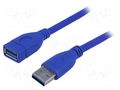 Cable; USB 3.0; USB A socket,USB A plug; nickel plated; 1.8m AKYGA AK-USB-10