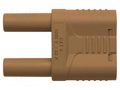 Connector: 4mm banana; stackable safety shunt; 32A; 1kVAC; brown SCHÜTZINGER SKURZ610019-4NI-BR