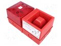Signaller: lighting-sound; 230VAC; siren,flashing light; red CLIFFORD & SNELL YL40/N50/R/RN/WR