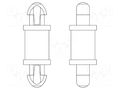 PCB distance; polyamide 66; L: 6.4mm; latch/latch; natural; 8G808 DREMEC DR8G808V40187