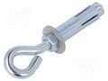 Hook; ring,with a anchor; steel; zinc; Thread len: 72mm DROMET D-OHR10120