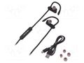 Wireless headphones with microphone; black; USB,USB micro; 10m QOLTEC QOLTEC-50826