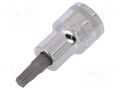 Socket; socket spanner,Torx®; Size: TX27; 3/8"; 45mm; tool steel BAHCO SA.7409TORX-T27