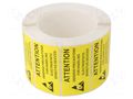 Self-adhesive label; ESD; 38x75mm; 1000pcs; reel; black,yellow STATICTEC PRT-STL3875