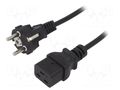 Cable; 3x1mm2; CEE 7/7 (E/F) plug,IEC C19 female,SCHUKO plug AKYGA AK-UP-01