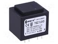 Transformer: encapsulated; 3VA; 230VAC; 12V; 12V; 125mA; 125mA; PCB BREVE TUFVASSONS TEZ3/D/12-12V-TA40