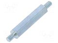 Screwed spacer sleeve; 25mm; Ext.thread: M3; hexagonal; steel DREMEC TMM-M3X25/DR424