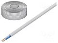 Wire; YTDY; 2x0.5mm; round; wire; Cu; PVC; white; Øcore: 0.5mm TECHNOKABEL YTDY2/0.50