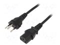 Cable; 3x0.75mm2; IEC C13 female,SEV-1011 (J) plug; PVC; 1.8m SUNNY SUNNY-C13S18