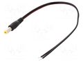 Cable; 2x0.5mm2; wires,DC 5,5/2,1 plug; straight; black; 0.2m SUNNY ECP02F2155TST
