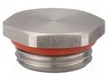 Stopper; M40; 1.5; IP68; stainless steel; V-INOX-VMQ; with seal HUMMEL HUMMEL-1154400050