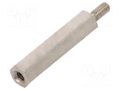 Screwed spacer sleeve; 18mm; Int.thread: M2; Ext.thread: M2; brass DREMEC TFM-M2X18/DR211