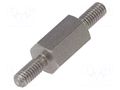 Screwed spacer sleeve; 8mm; Ext.thread: M2,5; hexagonal DREMEC TMM-M2.5X8/DR442