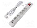 Plug socket strip: protective; Sockets: 6; 250VAC; 10A; grey ARMAC M6/50/SZ