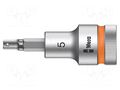 Socket; Hex Plus key,socket spanner; HEX 5mm; 1/2"; Zyklop WERA WERA.05003821001