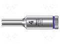 Socket; 6-angles,socket spanner; HEX 4mm; Chrom-vanadium steel WERA WERA.05004500001